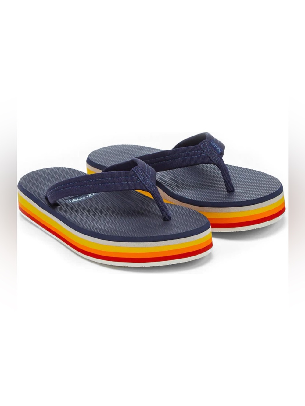 HARI MARI Dunes Sunset Waterproof Flip Flop Navy Rainbow Multicolor Sandals 8